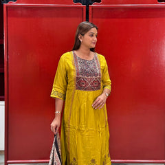 Mustard Yellow Kurti Set