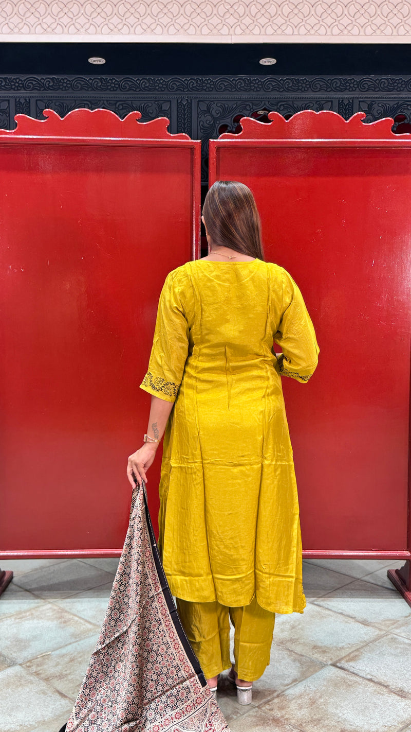 Mustard Yellow Kurti Set