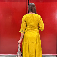 Mustard Yellow Kurti Set