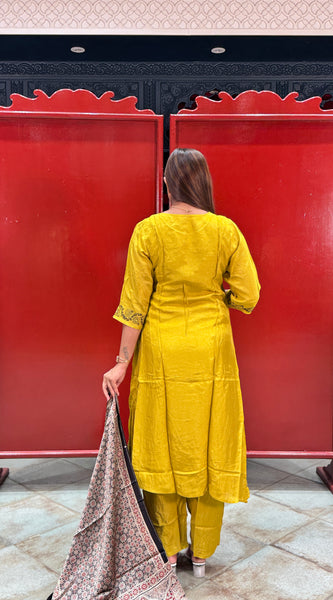 Mustard Yellow Kurti Set
