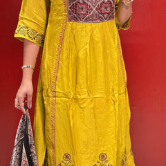 Mustard Yellow Kurti Set