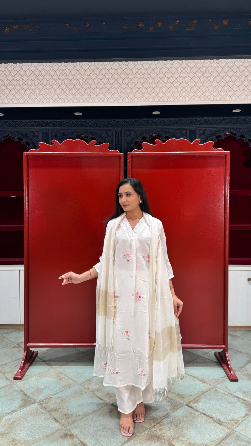 Ivory White Kurti Set