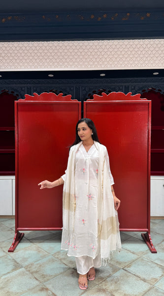 Ivory White Kurti Set