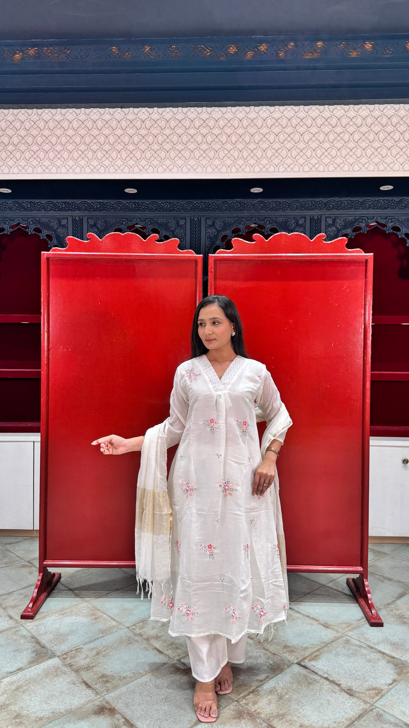 Ivory White Kurti Set