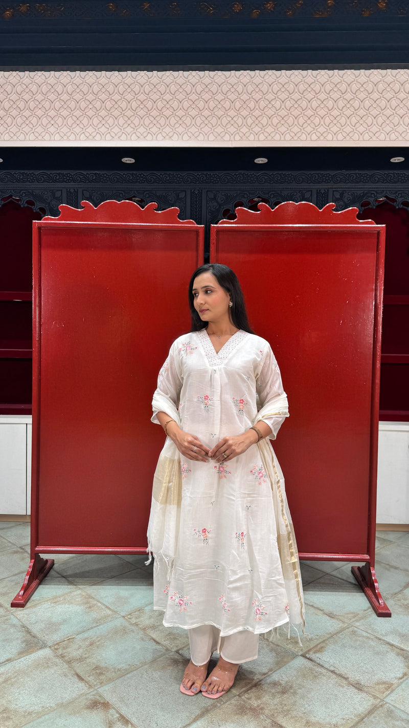 Ivory White Kurti Set