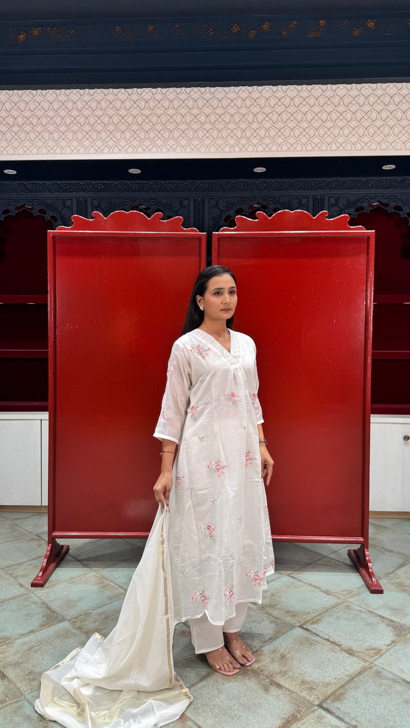 Ivory White Kurti Set