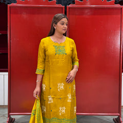 Mustard Yellow Kurti Set