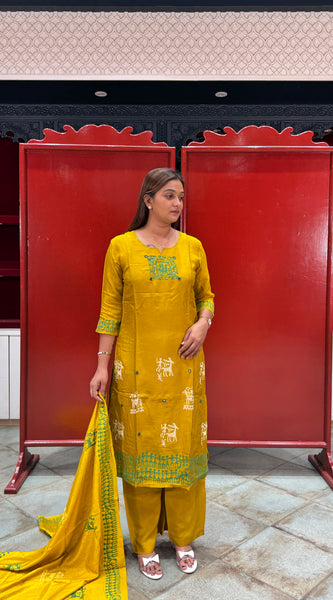 Mustard Yellow Kurti Set