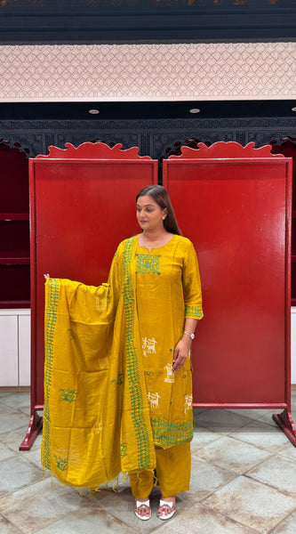 Mustard Yellow Kurti Set