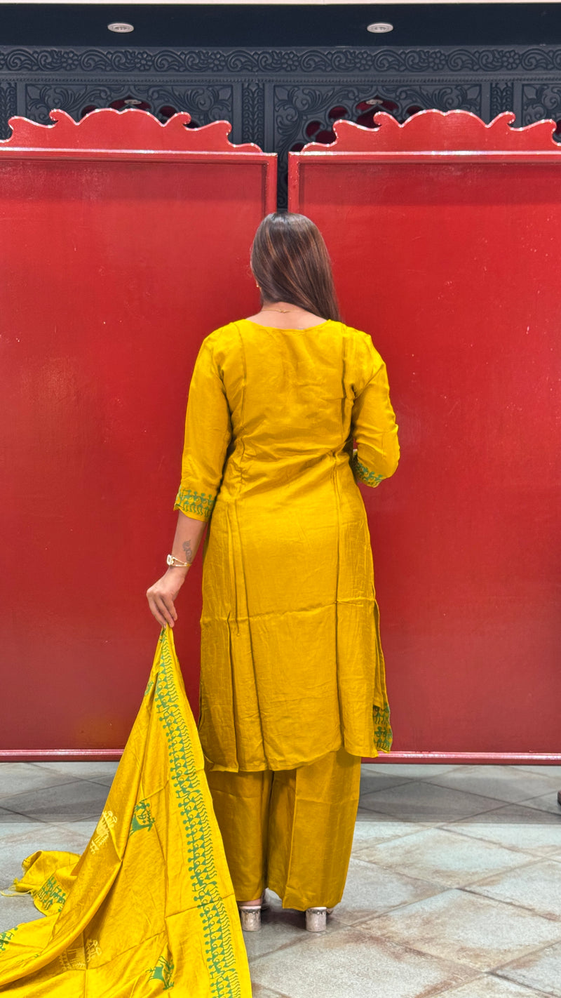 Mustard Yellow Kurti Set