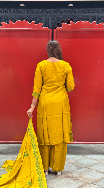 Mustard Yellow Kurti Set
