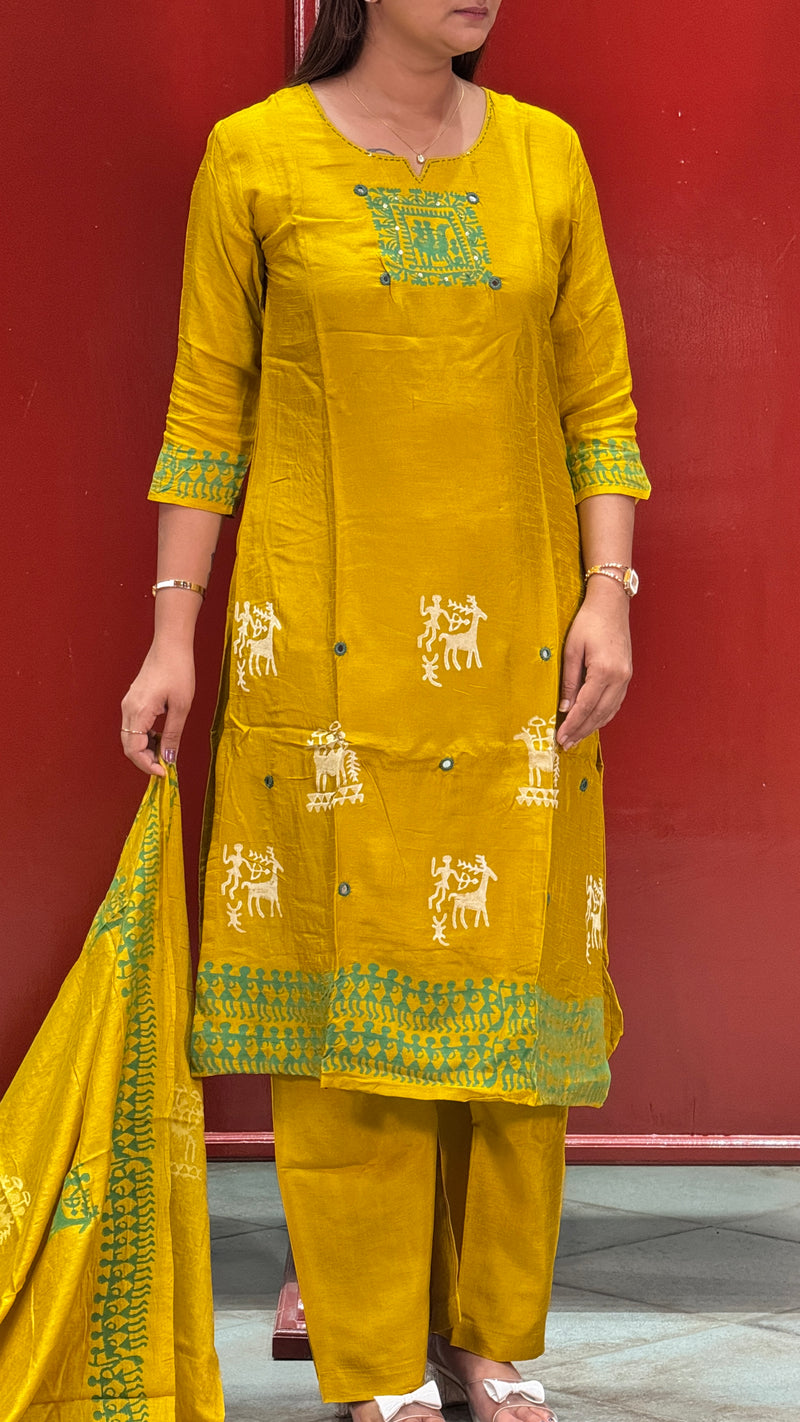 Mustard Yellow Kurti Set
