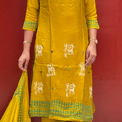 Mustard Yellow Kurti Set