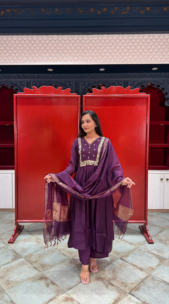Deep Plum Purple Kurti Set