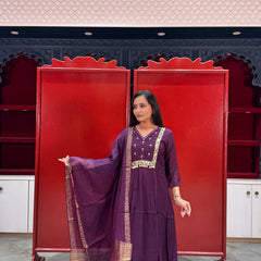 Deep Plum Purple Kurti Set
