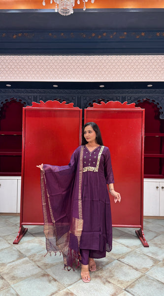 Deep Plum Purple Kurti Set