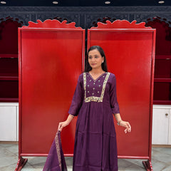Deep Plum Purple Kurti Set
