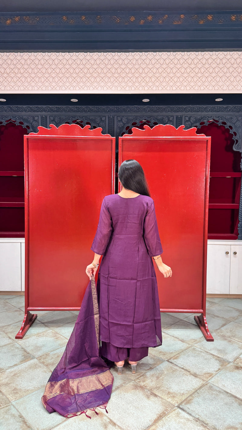 Deep Plum Purple Kurti Set