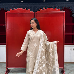 Beige Gold Kurti Set