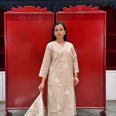 Beige Gold Kurti Set