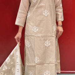Beige Gold Kurti Set